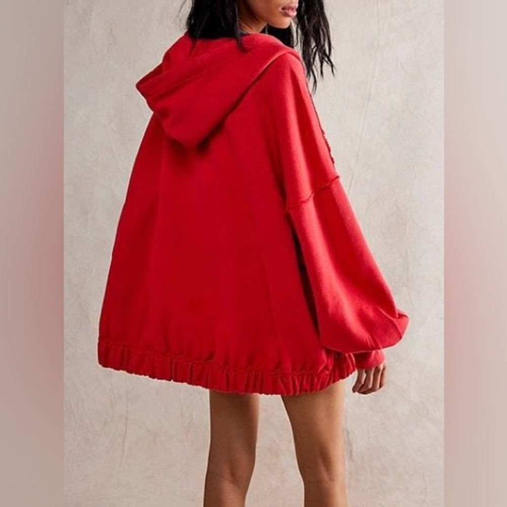 Free People Brand New (NWT) Lucky Zip-up Women’s Hoodie in High Risk Red Size- S
